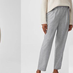 Eileen fisher soft wool flannel tapered ankle pants, size large